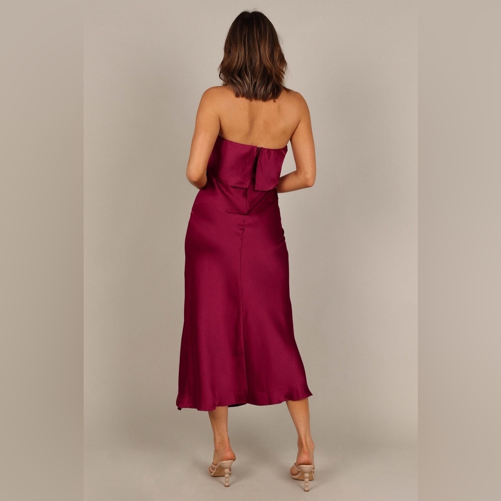 NWT Petal & Pup Vienna Strapless Midi Dress, Berry, Women’s Size Large - Picture 13 of 16